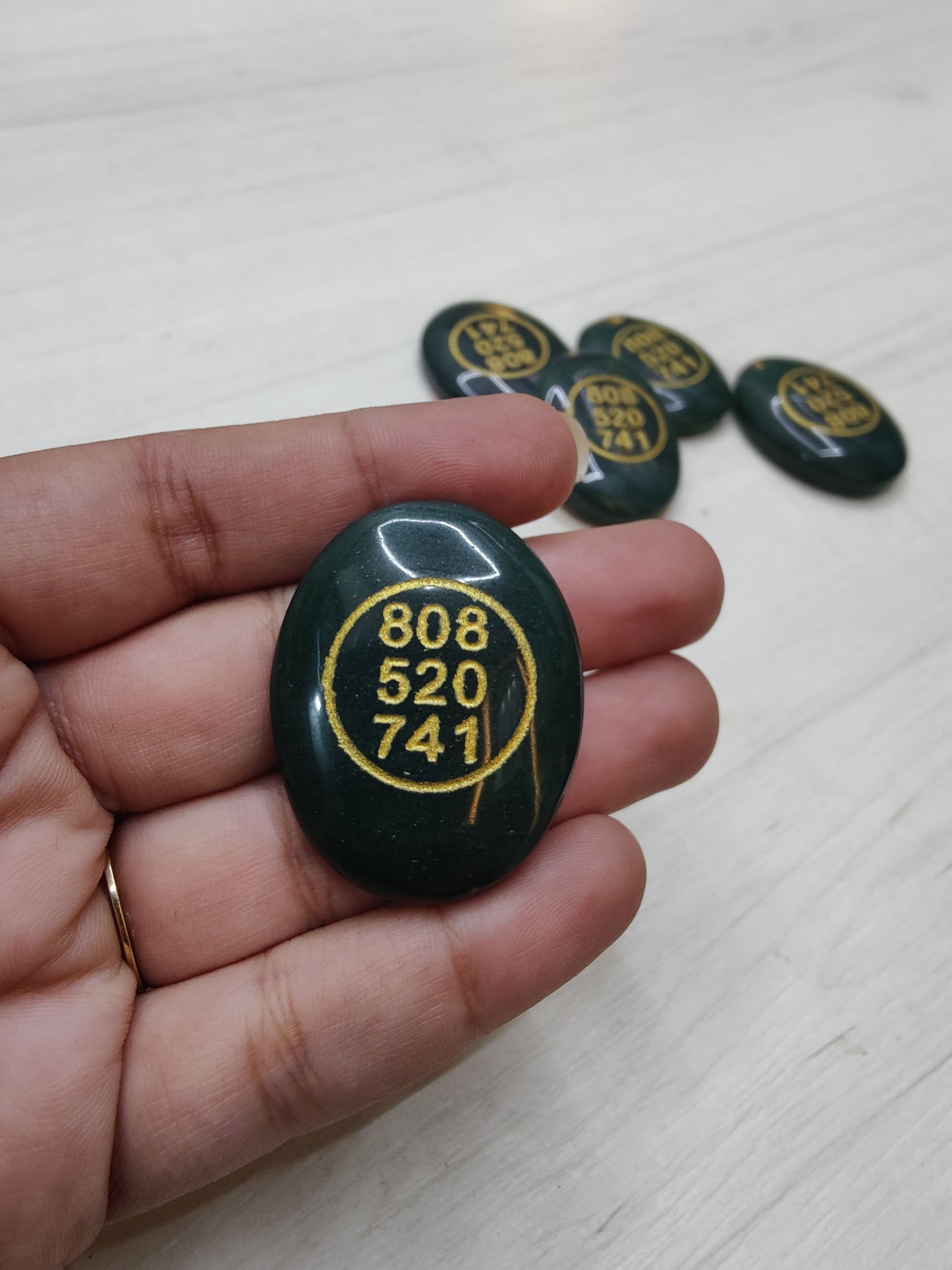 Green Aventurine Prosperity Coin with Zibu Symbol